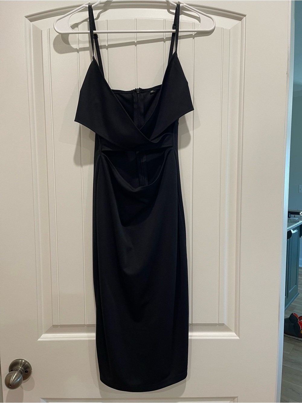 Black Spaghetti-Strap Midi Dress